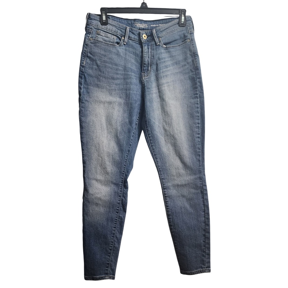 Levi Strauss Signature Modern‎ Skinny Jeans Women Blue Wash Size 8S W29 L28